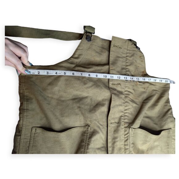 Vintage 1940s WW2 US Navy Deck Bibs Pants Overalls Contract NXsx51851 Size Med - Picture 11 of 16